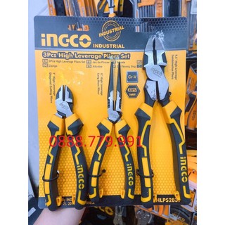 Bộ 3 kìm răng, cắt & nhọn cao cấp ingco hkhlps2832