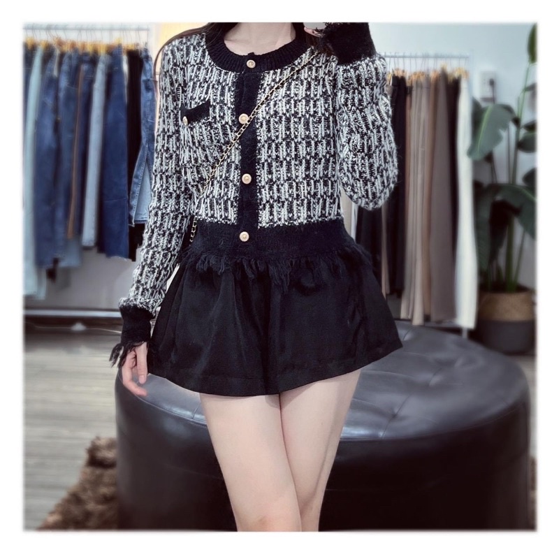ANU175 - ÁO KHOÁC LEN CARDIGAN QC CÚC ĐỒNG TUA RUA