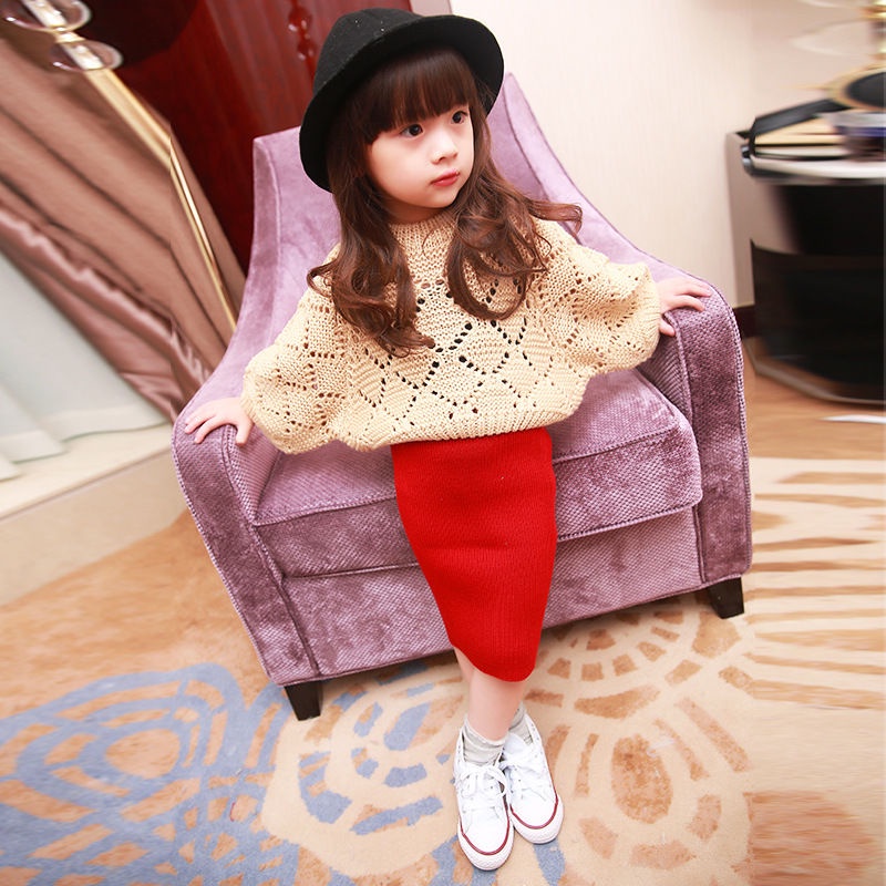 Chân Váy Len Ngắn Phong Cách Hàn Quốc Thời Trang Xuân Thu Xinh Xắn Cho Bé Gái