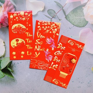 Combo 50 bao lì xì 2024 giấy C150 bóng nhiều mẫu, bao lì xì tết