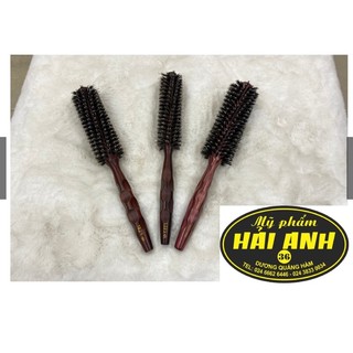 Lược tròn 1823 sấy tóc tạo kiểu - lô sấy cán gỗ, dành cho tóc nam và nữ