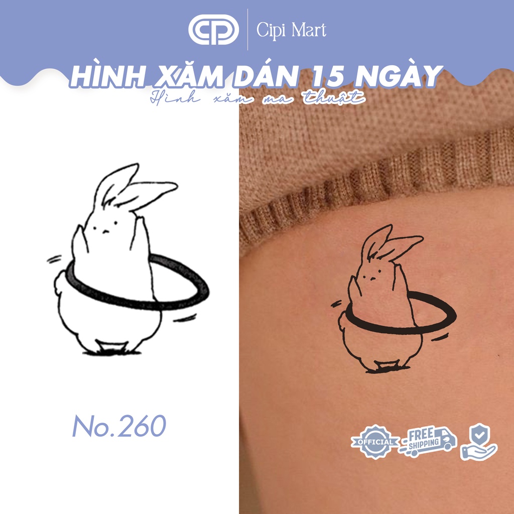 - Hình xăm tạm thời 15 NGÀY - chống nước, cọ xát SIZE M