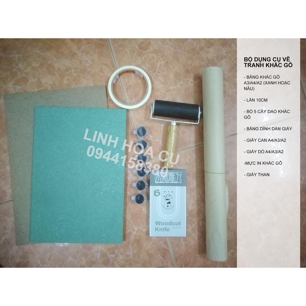 BỘ DỤNG CỤ VẼ TRANH KHẮC GỖ