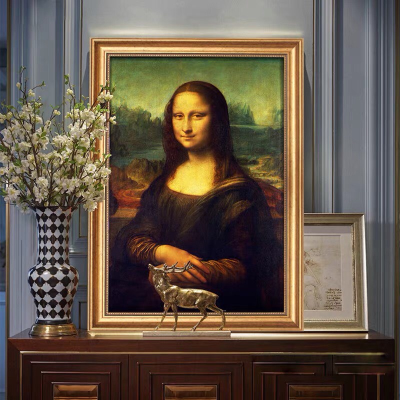 Tranh Tráng Gương Nàng Mona Lisa Khung Gỗ Composite Cao Cấp Trang Trí Khách Sạn/ Home Stay/ Nhà Hàng/ Quà Tặng