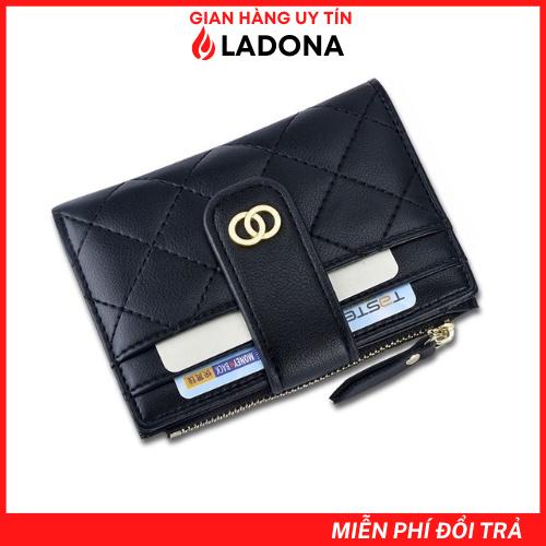 Ví nữ ngắn đẹp cầm tay mini nhỏ gọn bỏ túi nhiều ngăn dễ thương thời trang hàn quốc cao cấp LADONA VN8