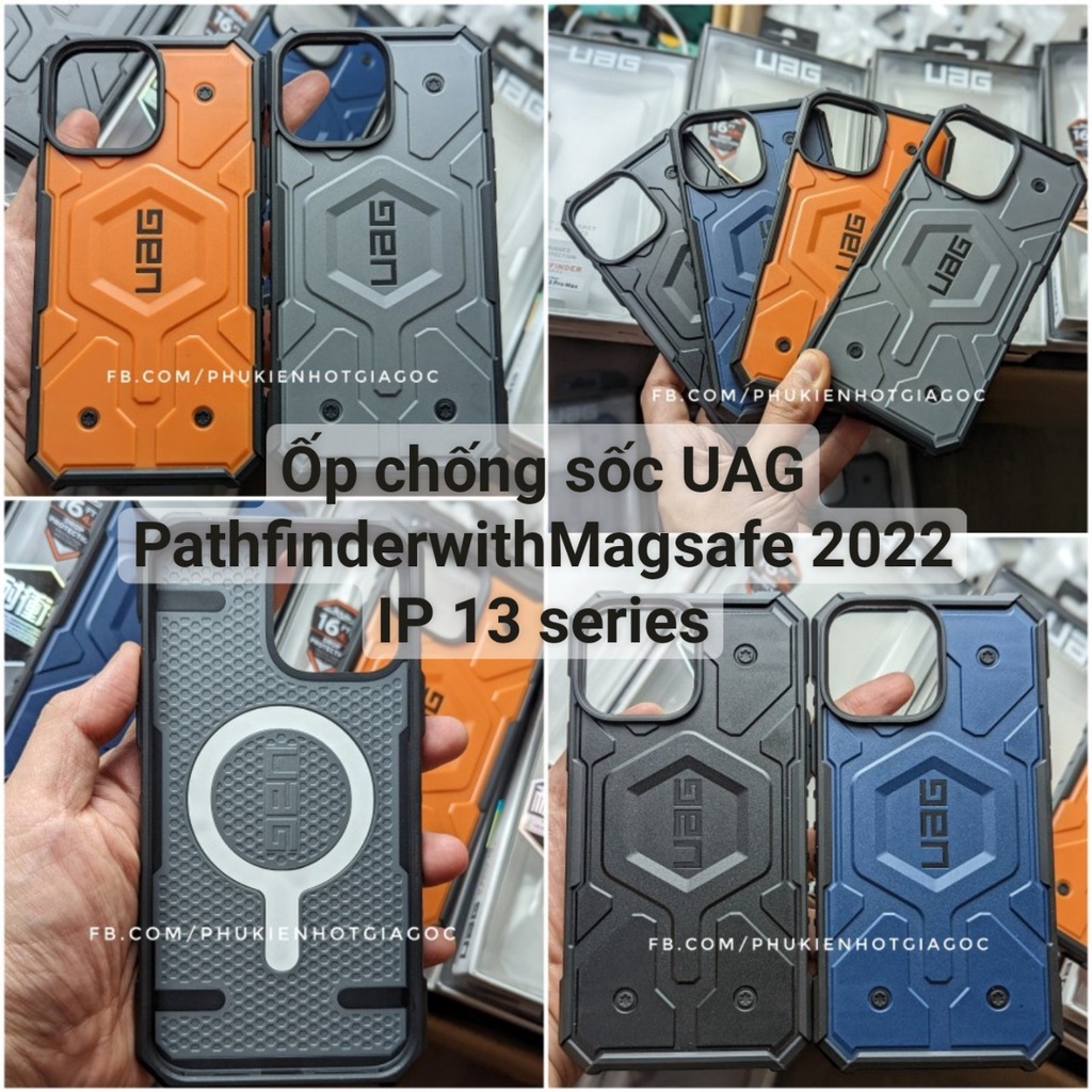 2022 Ốp lưng case chống sốc UAG Pathfinder tích hợp từ tính sạc không dây IP 14 Pro max / 13 Pro / 12 / 14 Plus