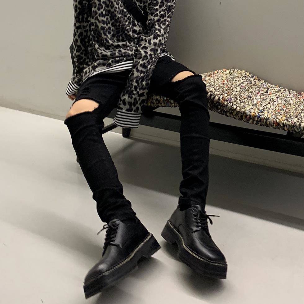 Áo Thun In Chữ Phong Cách Hàn Quốc Cá Tính Cho nam#Quần Jean Dài Dáng Ôm Phối Rách Màu Đen Size 39 Thời Trang Cá Tính Cho Nam