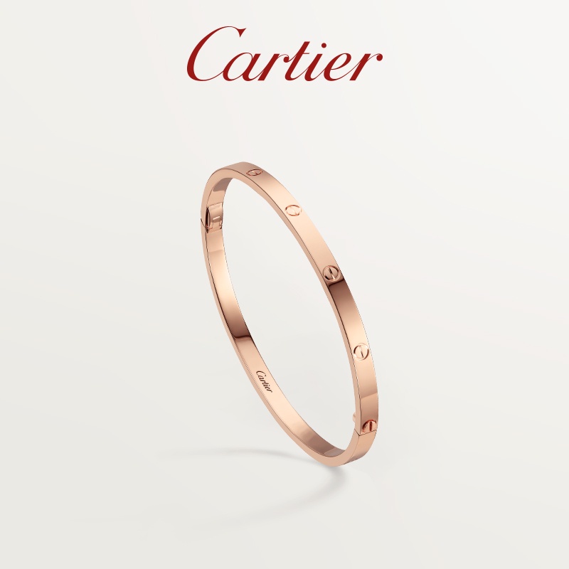 Vòng Tay Cartier Cartier LOVE Series Màu Vàng Hồng Bạch Kim Hẹp