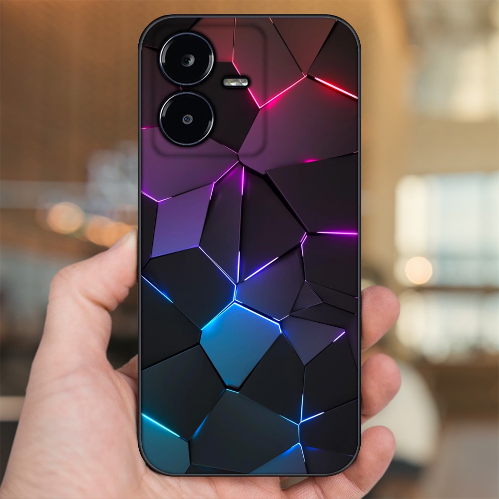 Ốp lưng Vivo Y22s viền đen in hình hoạ tiết 3D