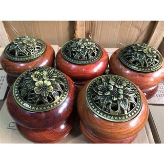 Lư xông trầm gỗ hương [Gỗ hương nguyên khối]