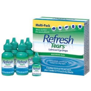 Set Nước nhỏ mắt Refresh nhập khẩu Mỹ Tears Lubricant Eye Drops Combo (4 chai x15ml + 1 chai x5ml)