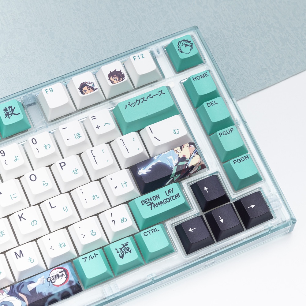 141 Phím Kamado Tanjirou Keycaps Cherry Profile Demon Slayer Anime PBT Dye Phụ Bàn phím cơ học Keycap