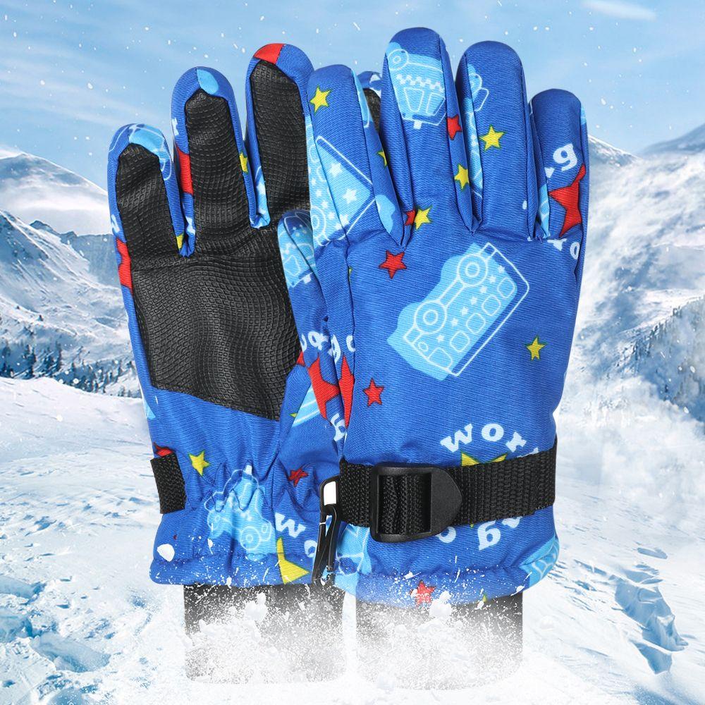 1 Đôi Găng Tay Trượt Tuyết Chống Thấm Nước Họa Tiết Hoạt Hình Dành Cho Bé