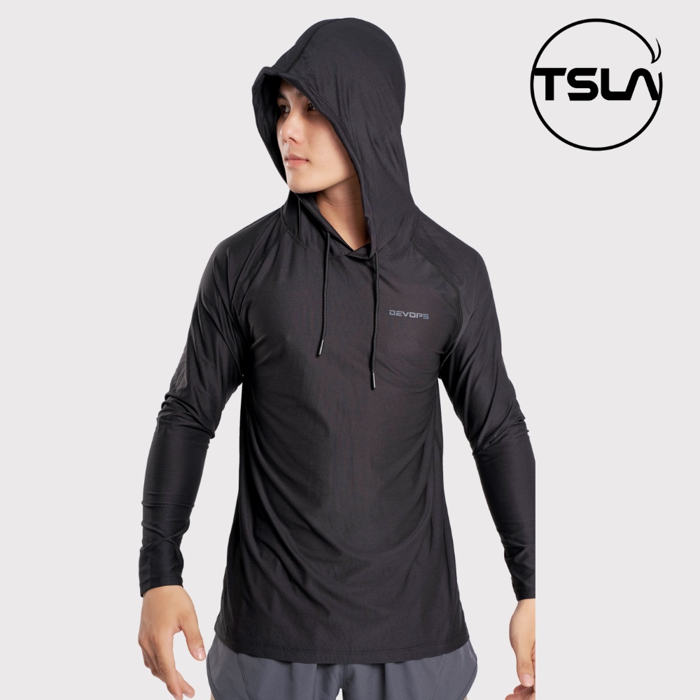 Áo hoodie nam dài tay TSLA form bigsize oversize trên 100kg chất kháng khuẩn chống uv chạy bộ tập gym thể thao TSO2020