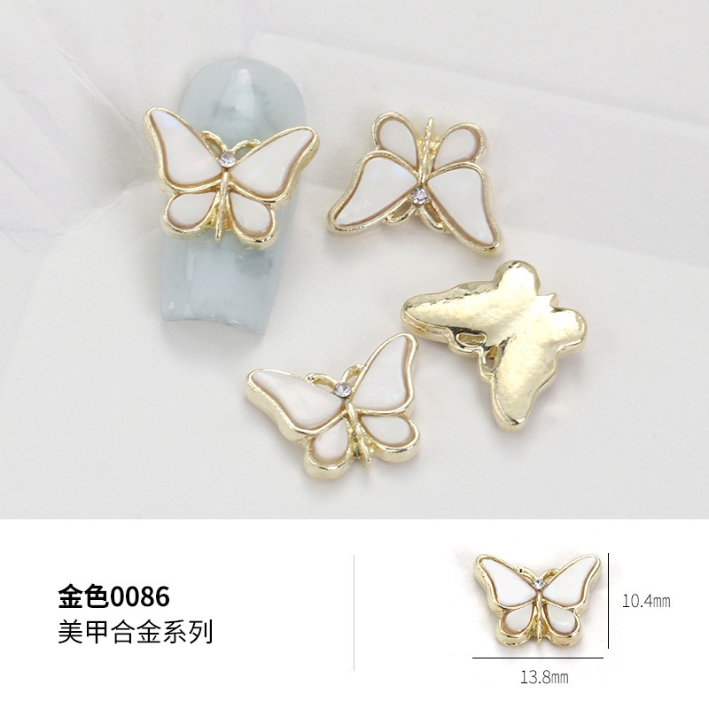 (MớI) Miếng DáN Trang Trí MóNg HìNh BướM ĐíNh Kim Sa