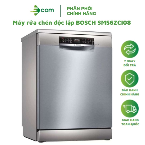 Máy Rửa Chén Độc Lập 14 Bộ BOSCH SMS6ZCI08E Serie 6 Công Nghệ Zeolith. - Hàng Chính Hãng