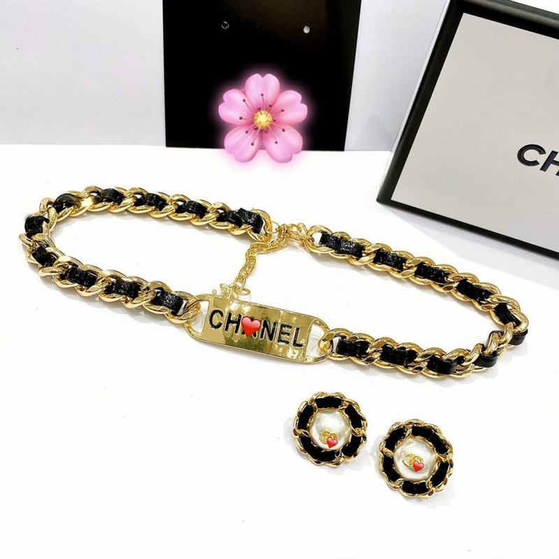 Sét trang sức CN vòng cổ CN cá tính dây chuyền Choker cá tính phụ kiện trang sức cao cấp Hari korea accessories