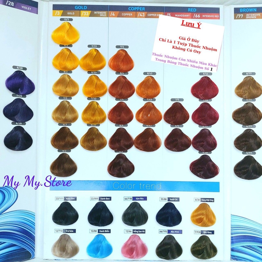 Thuốc Nhuộm Lavox  Collagen 100ml - Màu Mới Hot Trend / Bảng Màu Số 2 - Không Kèm Oxy