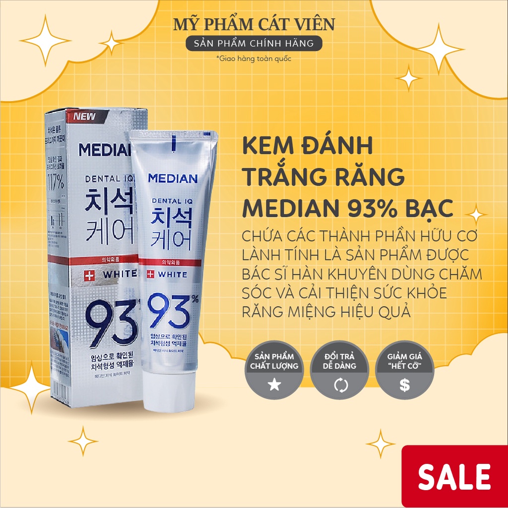 Kem đánh răng, siêu trắng Median 93% bạc