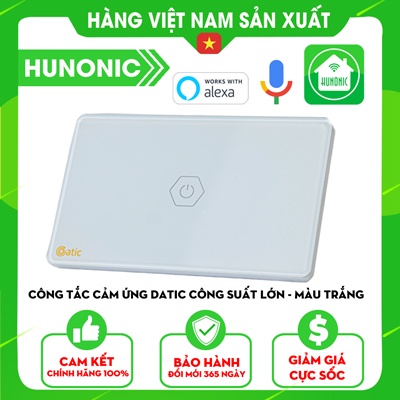 Công Tắc Thông Minh DATIC 1 Nút Trắng Dùng Cho Điều Hòa, Bình Nóng Lạnh, Máy Bơm...│Hẹn giờ tự động, điều khiển từ xa