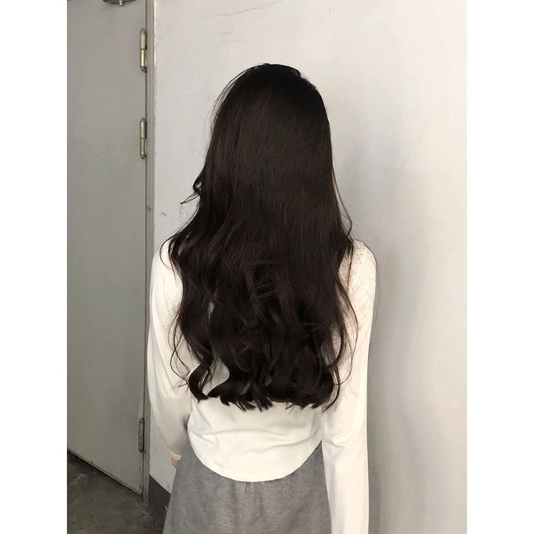 Áo Thun Thể Thao Tay Dài Cổ Vuông Ôm Eo Chất Liệu Cotton Thoáng Khí Thời Trang Mùa Hè 0928
