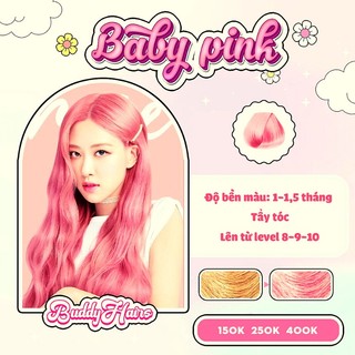 Thuốc nhuộm tóc BABY PINK, Thuốc nhuộm Hồng Pastel Buddyhairs Tặng Kèm Tẩy