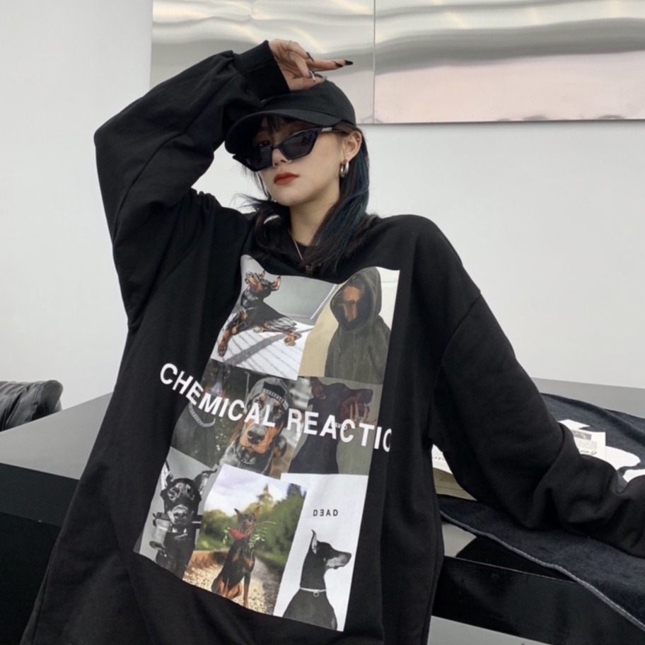 Áo khoác nữ vintage đen áo dài tay ulzzang áo unisex form rộng 100%cotton from Focus
