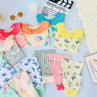 [MINKYMOM] Bộ dài thun lạnh cổ bèo lá sen