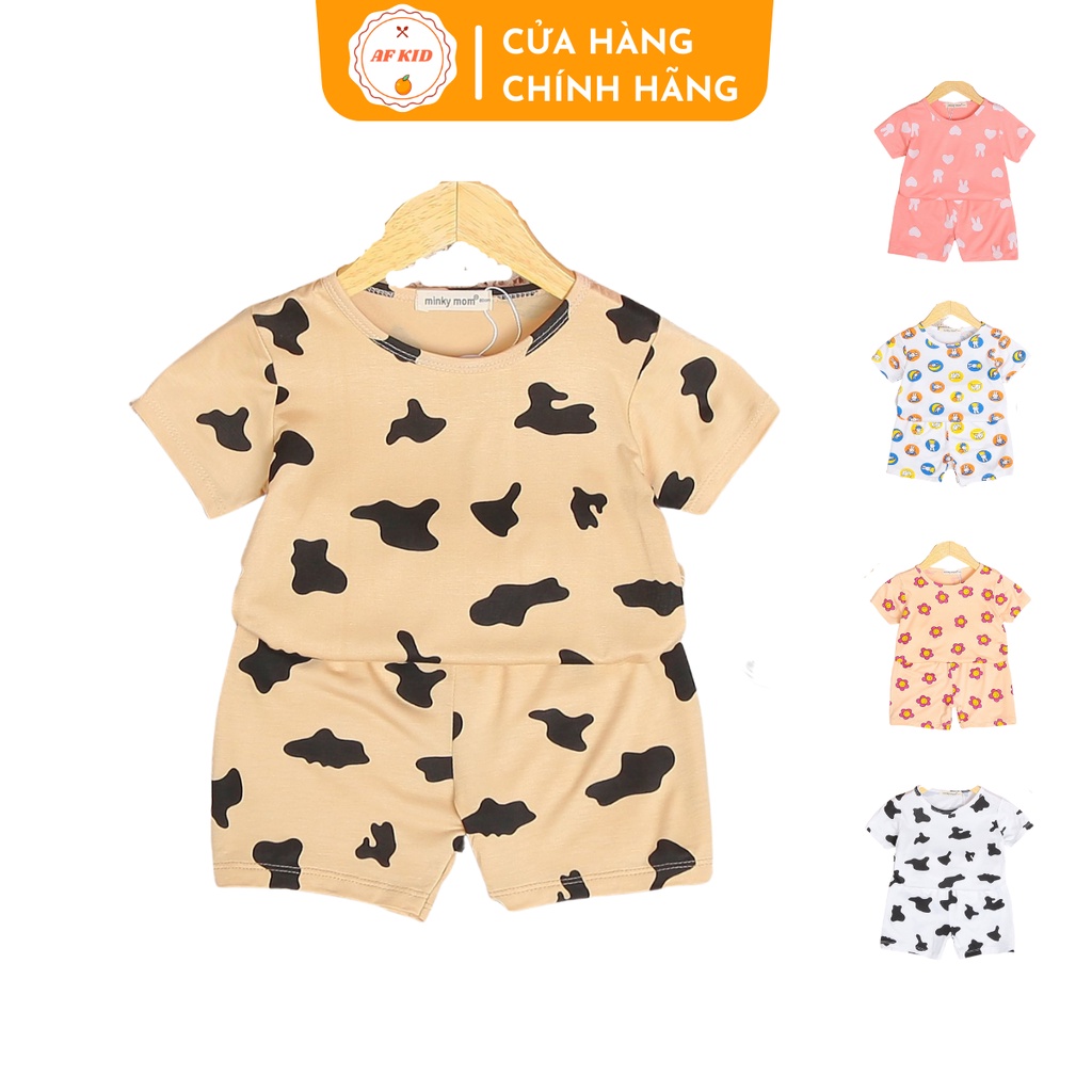 Bộ Quần Áo Trẻ Em Cộc Tay AF KID báo đốm, bò sữa cho bé trai bé gái chất thun lạnh cao cấp siêu mềm siêu mát