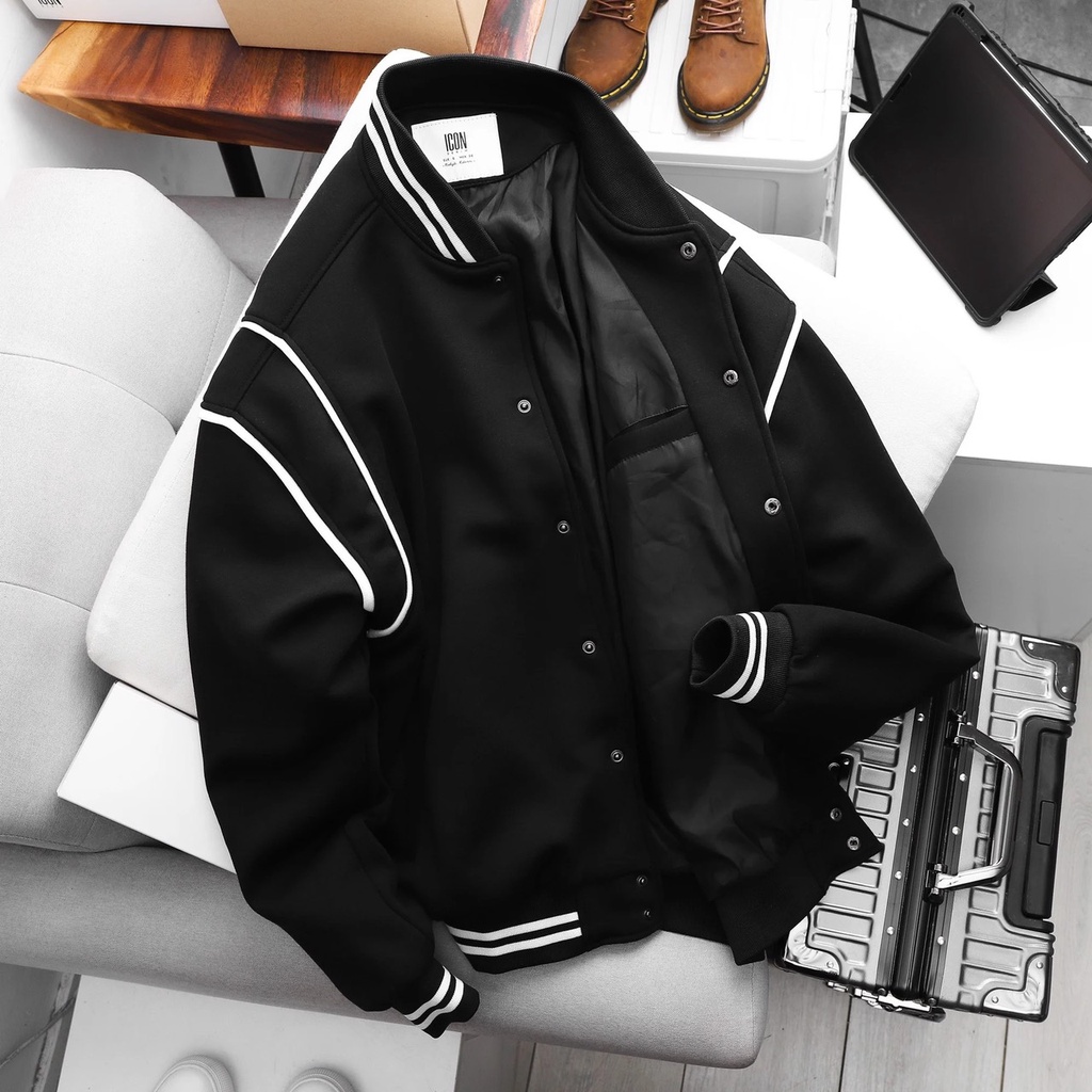 Áo Khoác da lộn bomber form rộng 2 lớp, phối màu siêu thời trang, Áo Khoác Dù Unisex Nam Nữ