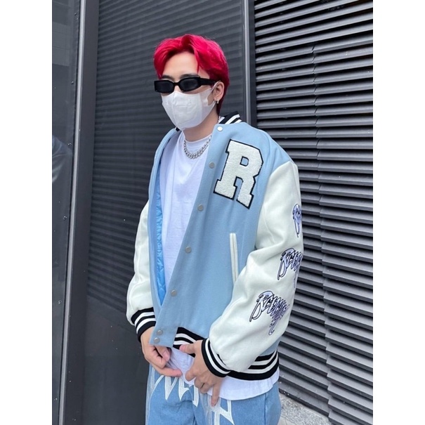 TXT.STORE03 áo bomer tay da cao cấp hoạ tiết đơn giản basic