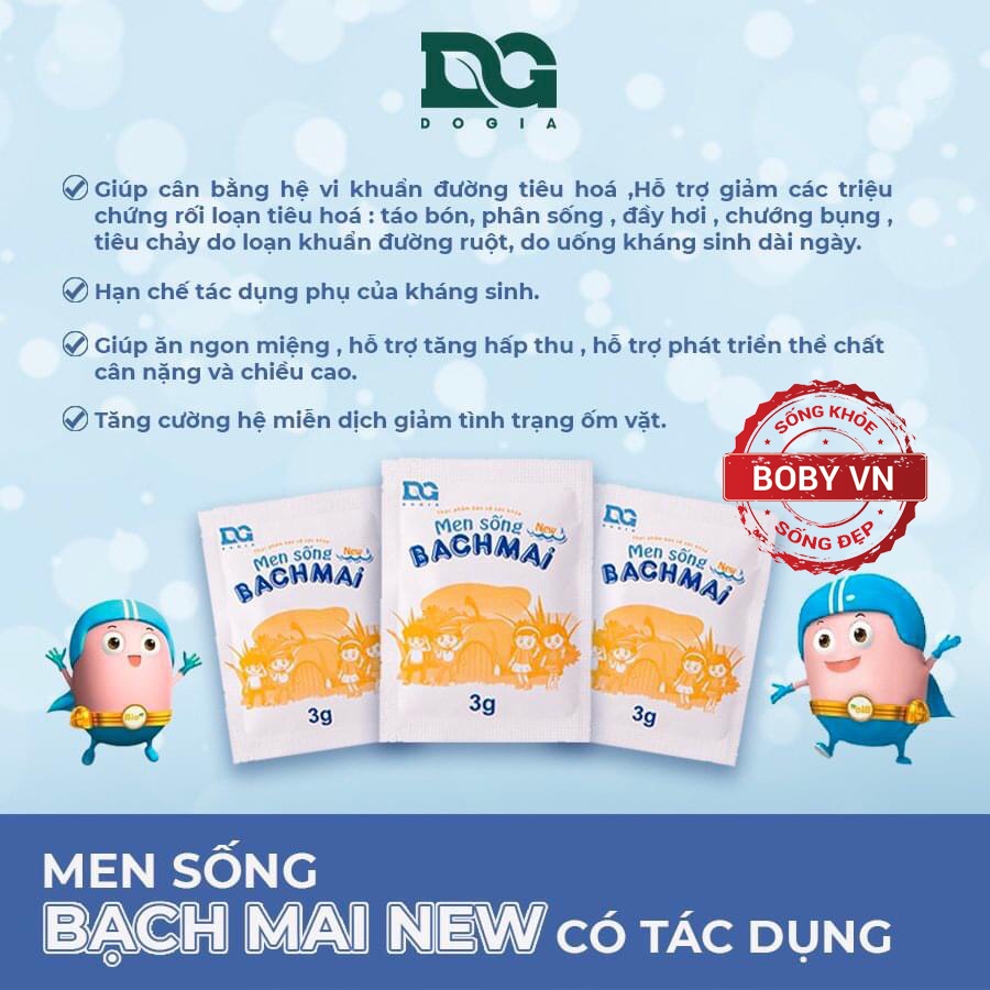 Men Sống Bạch Mai New cân bằng hệ vi khuẩn đường tiêu hoá, giảm táo bón, phân sống, đầy hơi