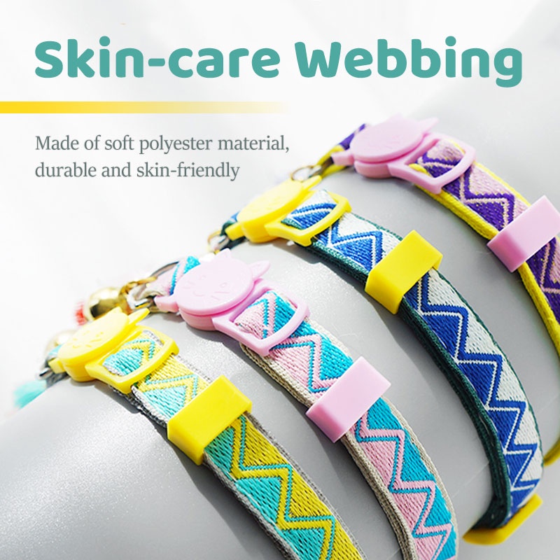 HamshMoc Vòng Cổ Mềm Mại Tháo Lắp Nhanh Có Chuông Điều Chỉnh Được Cho Thú Cưng