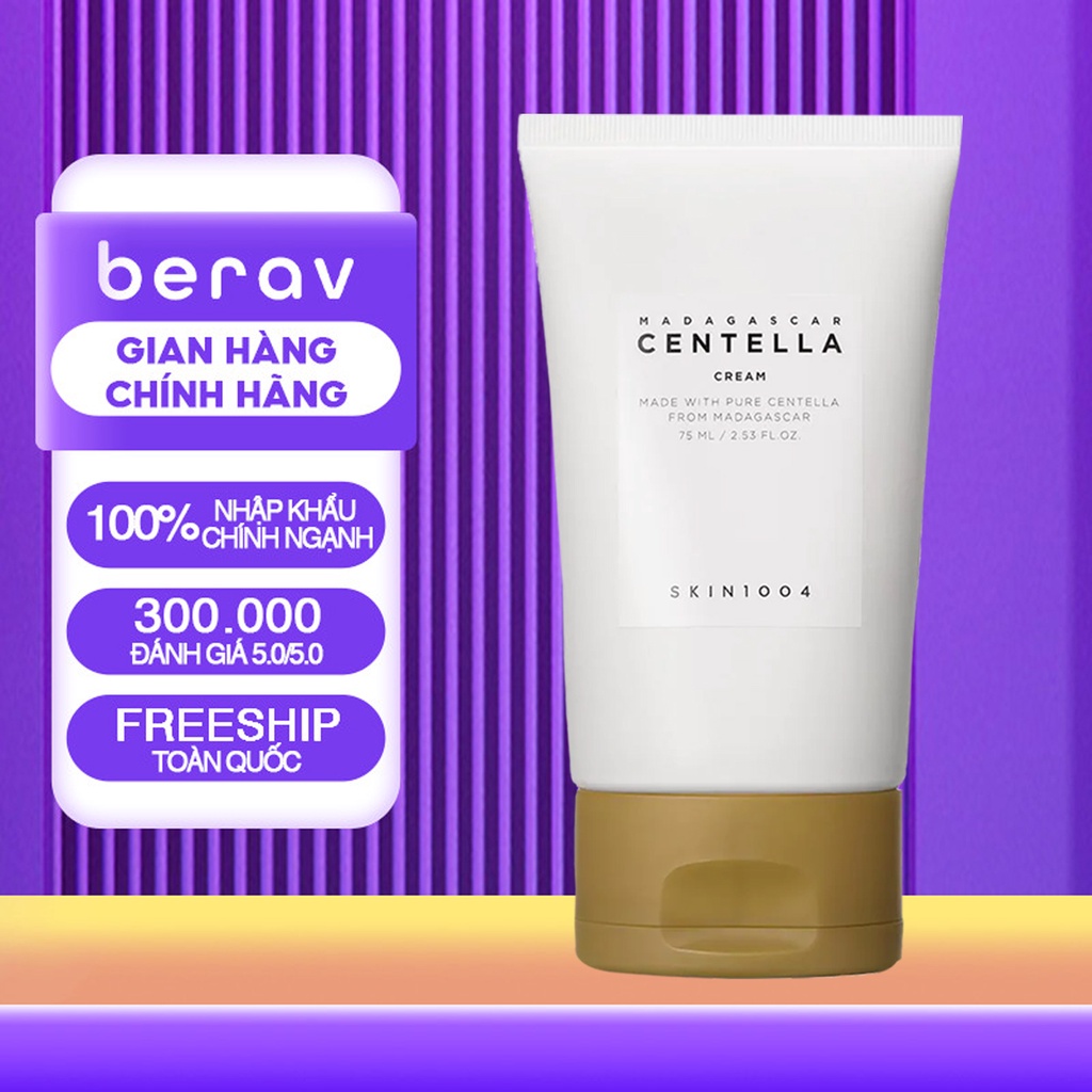 Kem Dưỡng Rau Má SKIN1004 Giảm Mụn, Kiềm Dầu Madagascar Centella CREAM 75g