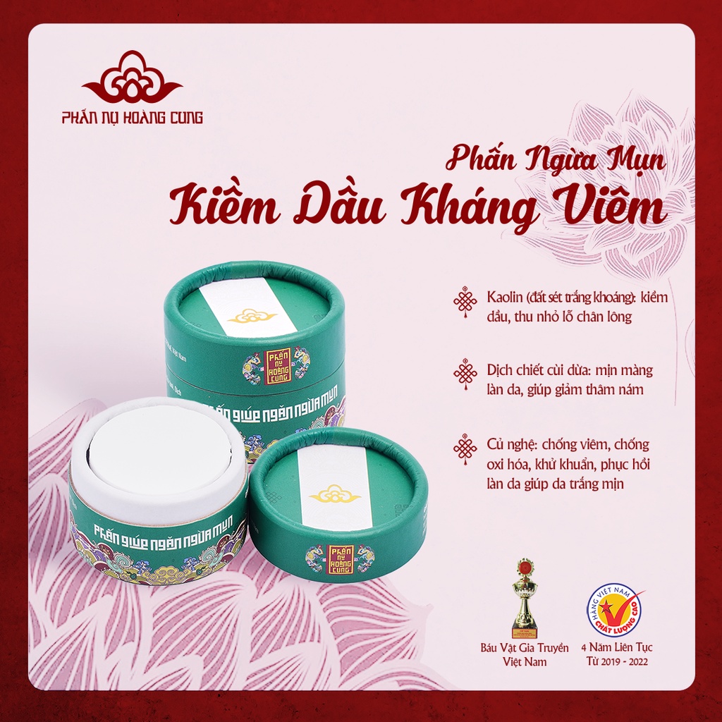 [Mã BMLT30 giảm đến 30K đơn 150K] Phấn Ngừa Mụn Phấn Nụ Hoàng Cung 25g