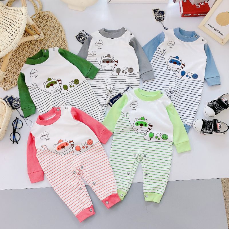 Body Dài Tay Thu Đông Vải Cotton Nỉ Cho Bé 3-9kg