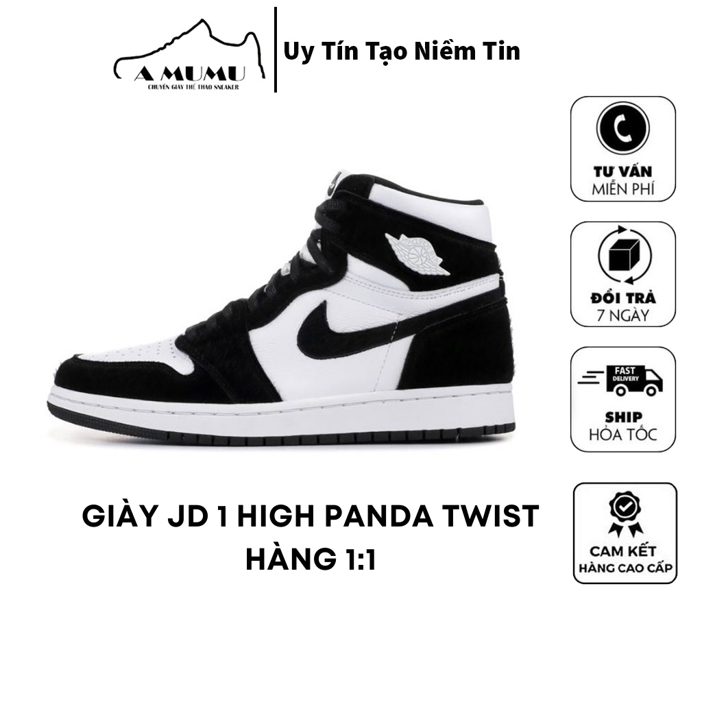 Giày jd, sneaker nam nữ, Ni ke Air Jor dan 1 panda Retro High Black ...