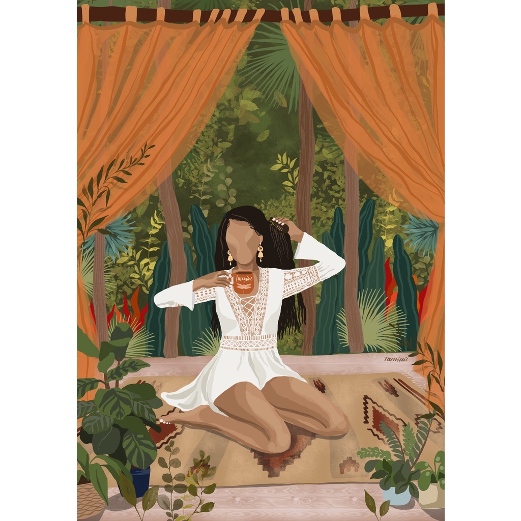 Set  6 tranh 10x15cm bóc dán chủ đề LIFE GIRL