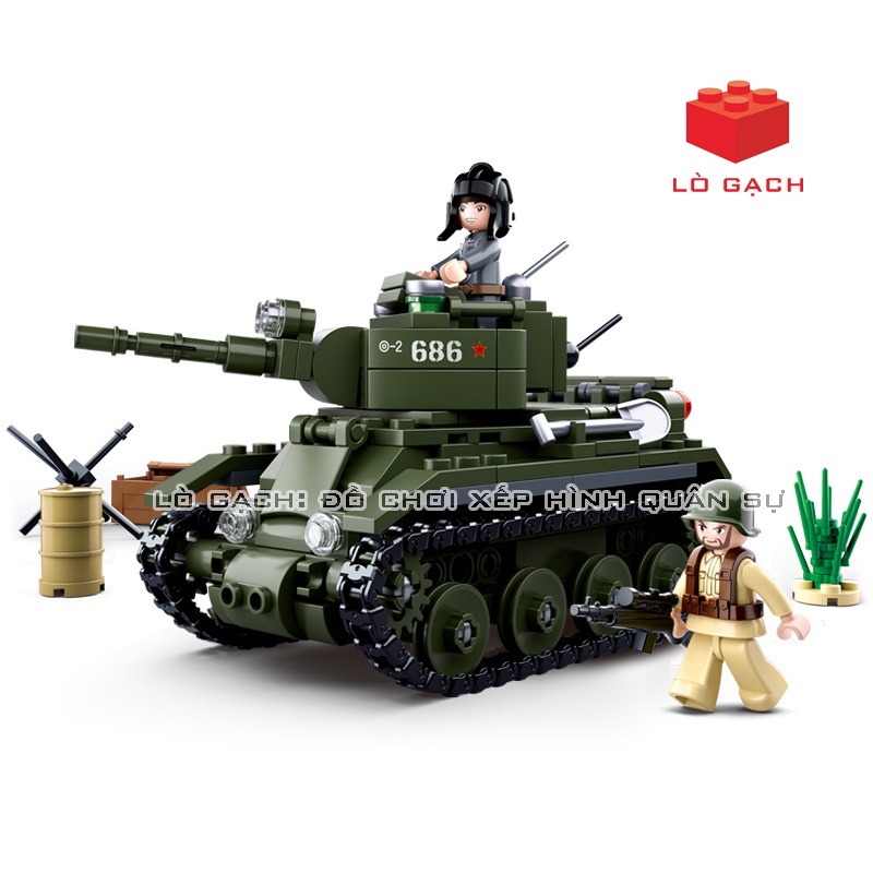 Bộ xếp hình Xe tăng BT7 Liên Xô Chiến tranh thế giới 2 WW2 347 chi tiết
