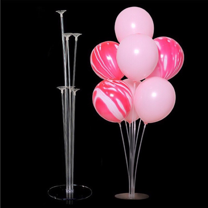 Đế trụ gắn bóng giả bay 7 nhánh, kèm bóng trang trí - trang trí sinh nhật