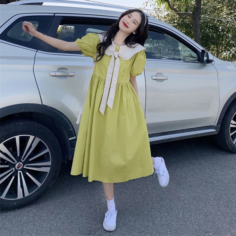 Đầm Mùa Hè 2022 Tay Cột Nơ Phong Cách Hàn Quốc Chất Lượng Cao Nhẹ Nhàng Mới Cho Nữ