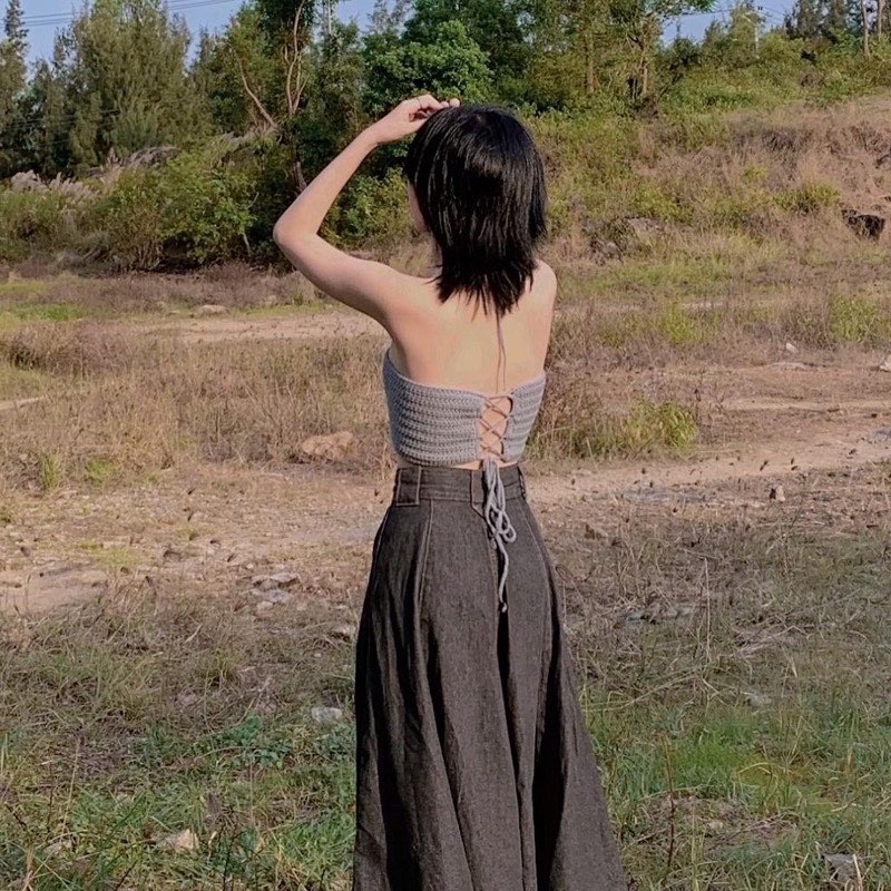 Áo ống len handmade basic