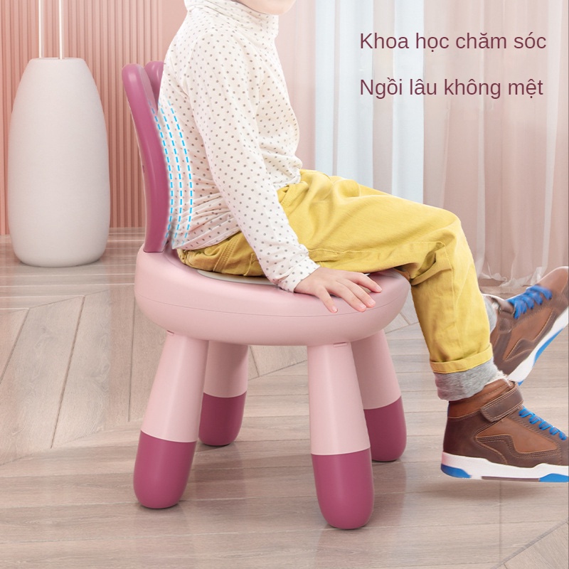 Ghế nhựa trẻ em ghế nhựa nhà trẻ phim hoạt hình băng ghế nhỏ tựa lưng ghế