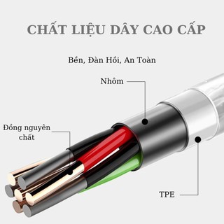 Dây cáp sạc điện thoại có đèn LED phát sáng dành cho Android, Ip, Type-C
