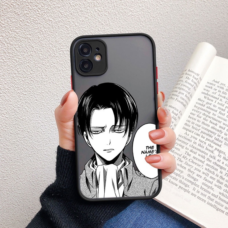 Ốp Điện Thoại Nhựa PC Cứng Mặt Nhám Hình Anime Attack On Titan Cho iPhone 12 mini 13mini SE 2022 14 Pro Max XR