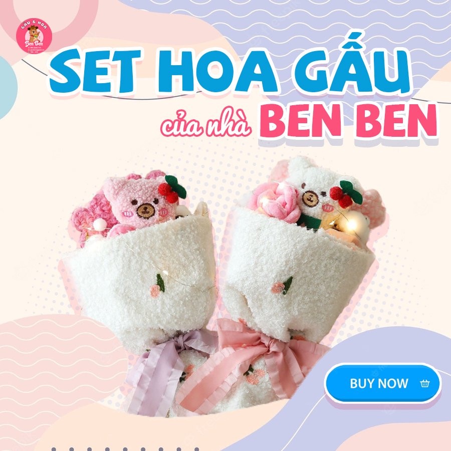 Set quà hoa và gấu tặng sinh nhật,kỉ niệm,giáng sinh, quà noel