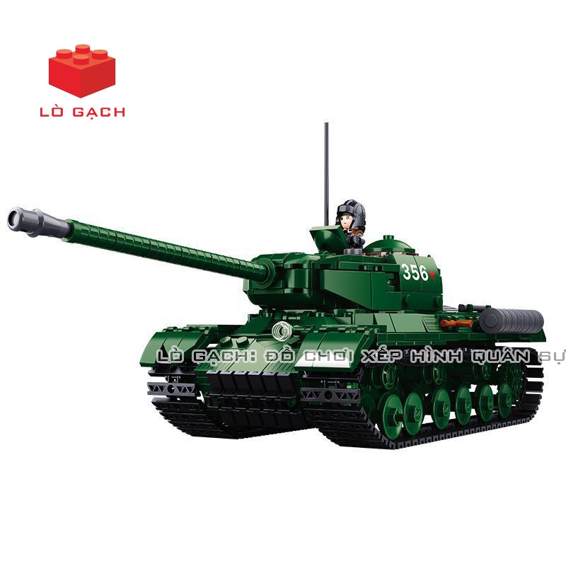 Bộ xếp hình 2 trong 1 - Xe tăng IS-2 - Pháo tự hành ISU-152 Liên Xô Chiến tranh thế giới 2 WW2 845 chi tiết