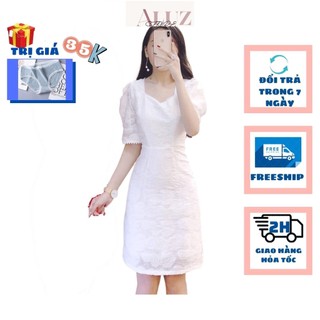 Váy Công Sở 💖FREESHIP💖 giảm 20k khi nhập [OIMBG20] Đầm Trắng Ren Dày Mịn mã VD3168165