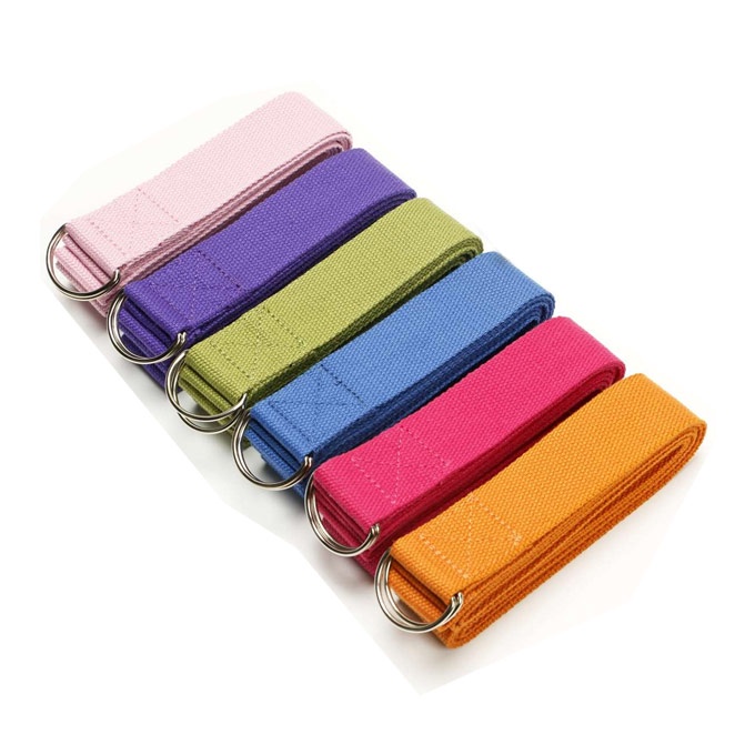Dây đai cotton tập yoga 1,8m, hỗ trợ các bài tập yoga, thể thao, thể hình, gym
