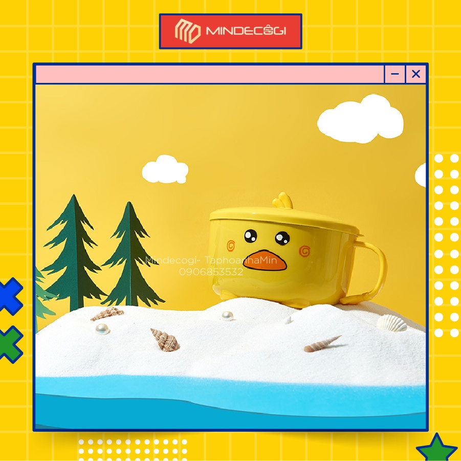 Bát Úp Mì, Tô Đựng Canh - Lõi Inox 304 Hình Vịt Siêu Yêu